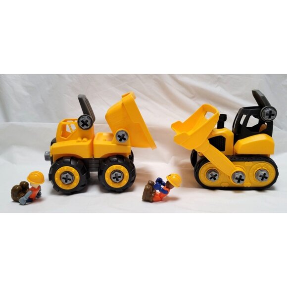 Lot of 2 Toy State Kid Galaxy? Cat Construction Toy Dump Truck Bulldozer Drivers - Picture 3 of 8